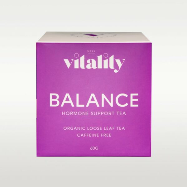 Balance is a hormone support tea made by Miss Vitality