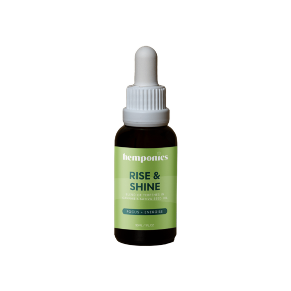 Rise & Shine. Focus Oil. Energise Oil with Terpenes. Made in Australia by Hemponics